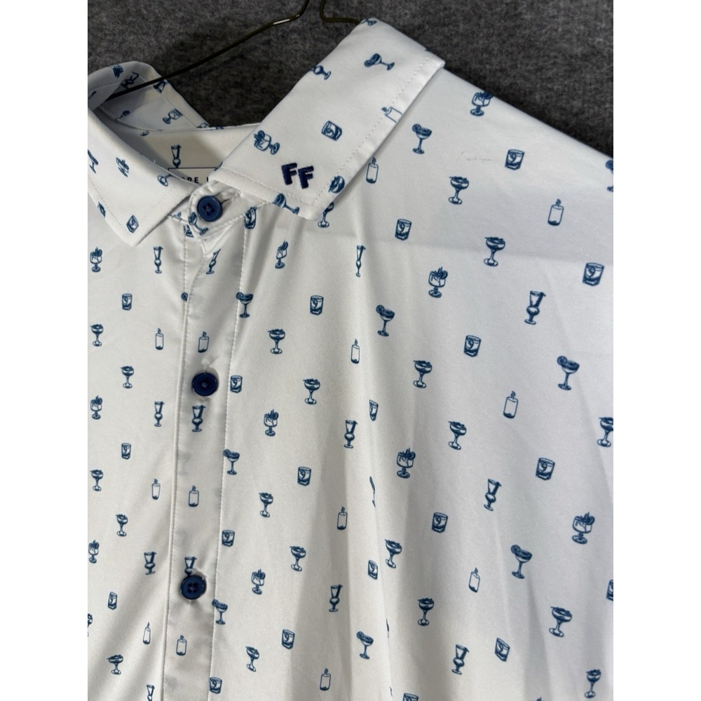 Fore Fathers Shirt Sleeve Button Up Shirt Men's‎ L White Performance Stretch - Picture 2 of 7